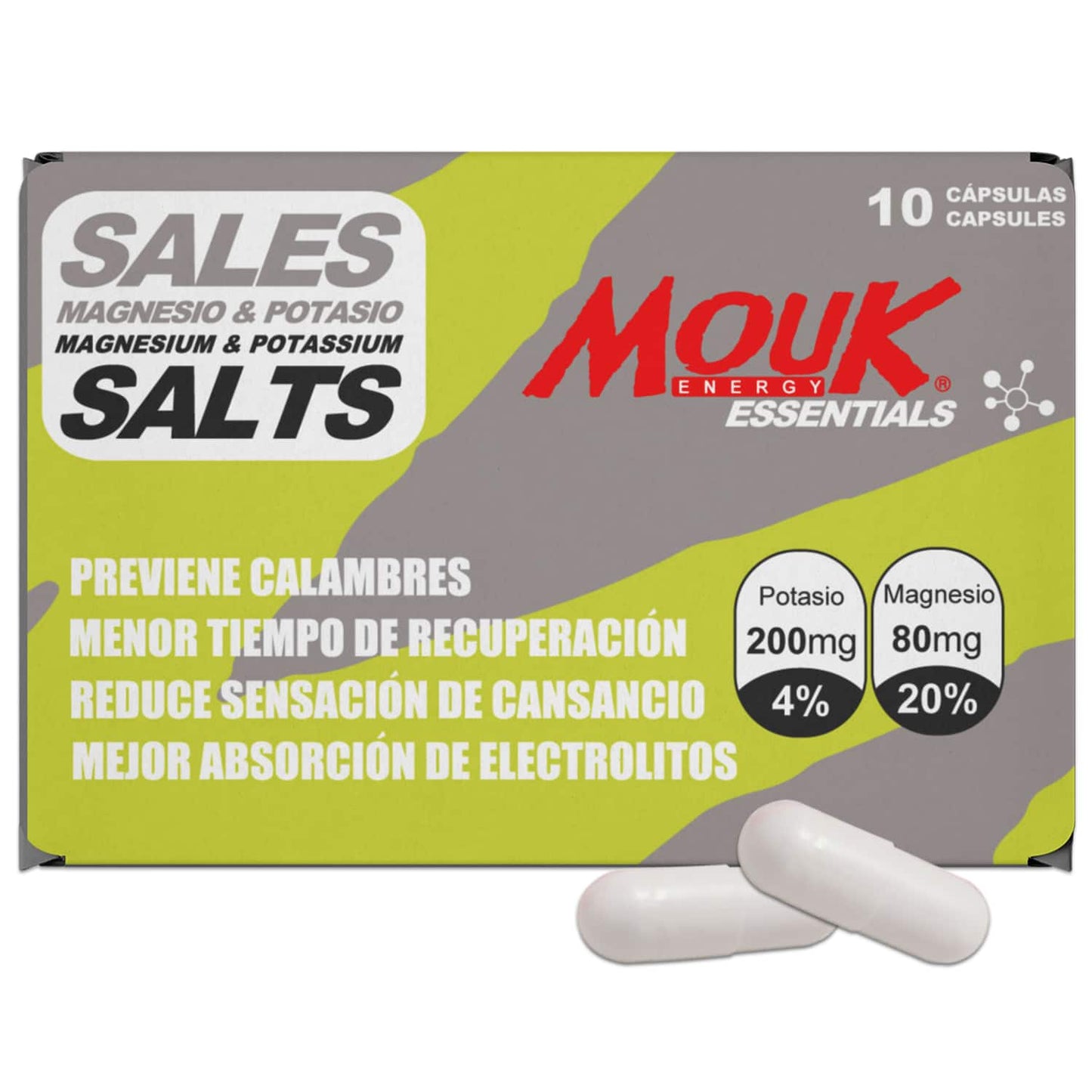 Pack Conquistadores: 8 Geles Energéticos Naturales | 10 Cápsulas de Mg y K | 4 Cápsulas de Mg, K y Vitamina B12