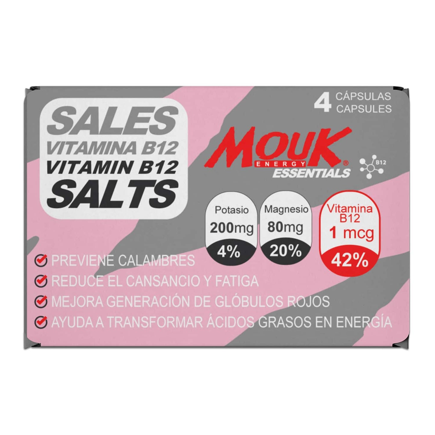 Pack Conquistadores: 8 Geles Energéticos Naturales | 10 Cápsulas de Mg y K | 4 Cápsulas de Mg, K y Vitamina B12