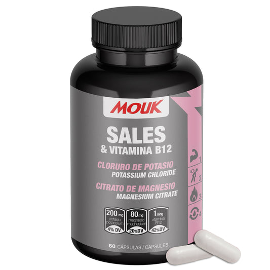 MOUK Essentials: Vitamina B12 | Magnesio | Potasio | 60 cápsulas