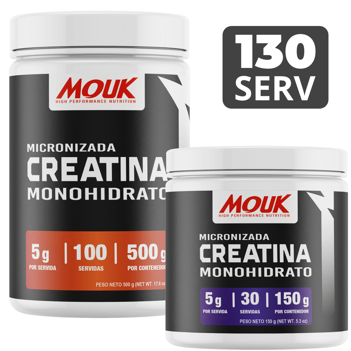 Pack WOD: Monohidrato de Creatina Micronizada MOUK | 130 Servidas - 650g