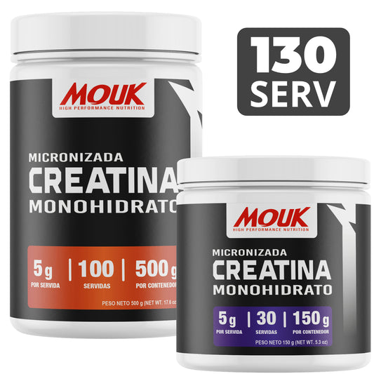 Pack WOD: Monohidrato de Creatina Micronizada MOUK | 130 Servidas - 650g