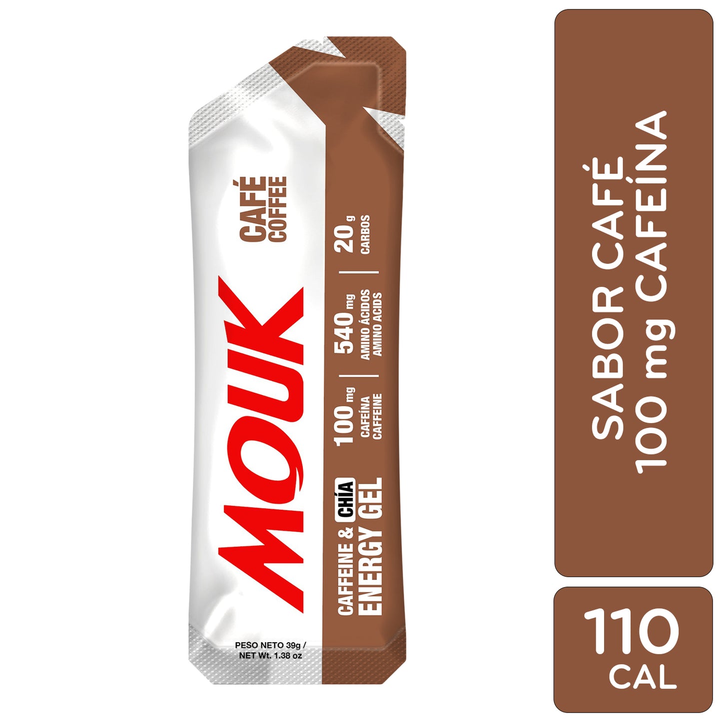 Gel Energético MOUK Sabor Café | 100mg Cafeína | No Gluten