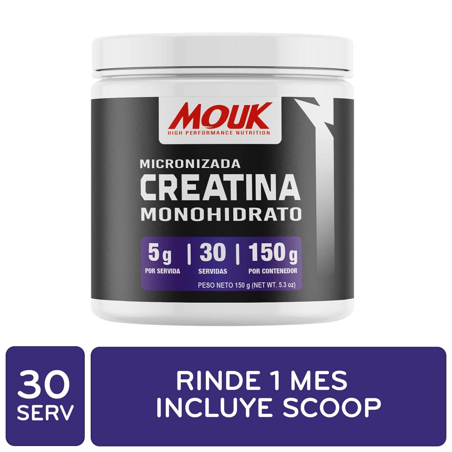 Monohidrato de Creatina Micronizada MOUK | 30 Servidas - 150g